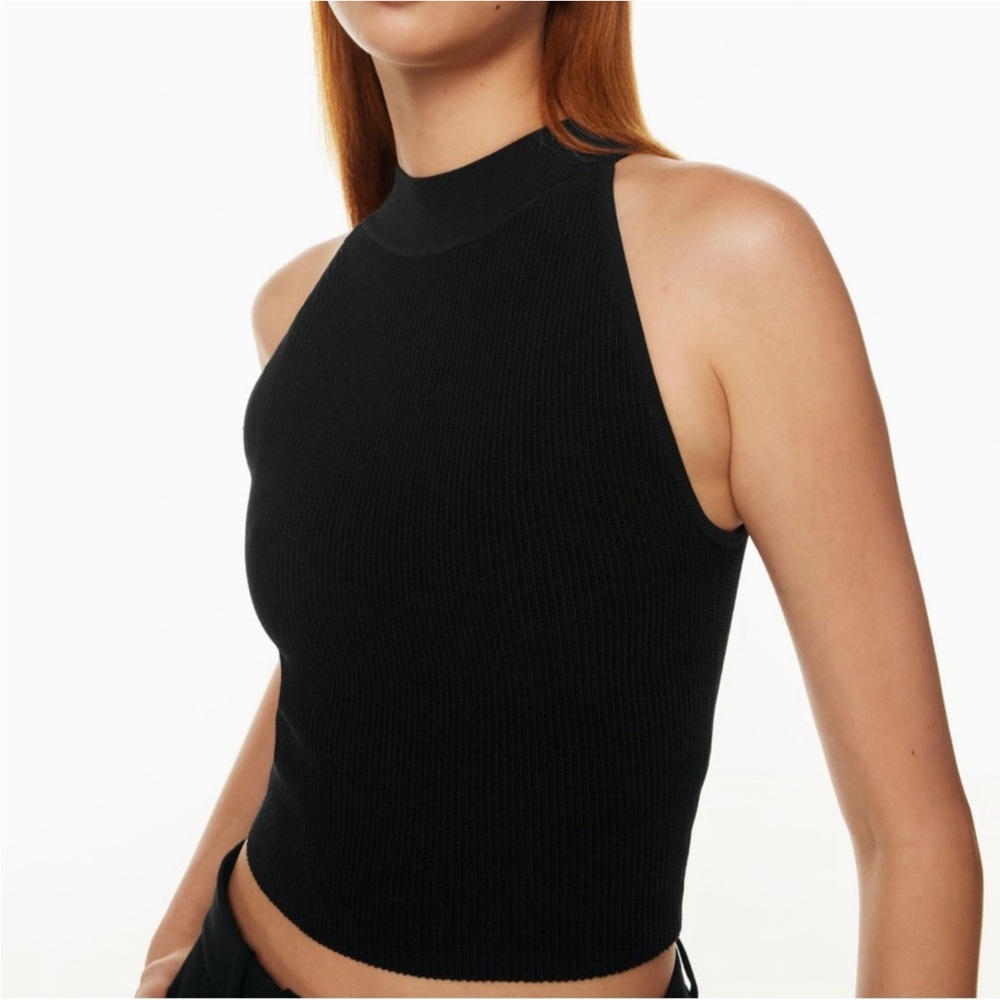 Babaton Black Ribbed Tank Top